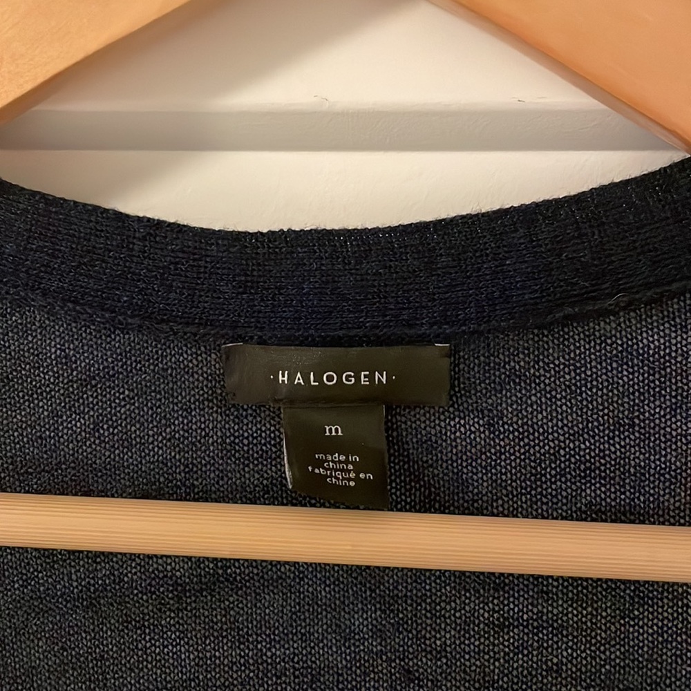 Halogen Side Slit Cardigan - Blue - Picture 5 of 16